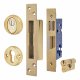 Bolt Through Euro Sashlock & Double Cylinder - 65mm Case - 44mm Backset - Square - PVD Brass