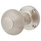 Satin Nickel Beehive Mortice Door Knob - 55mm Rose Diameter