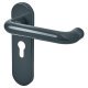Anthracite Grey Nylon Steel Core Euro Lock Door Handles - 47.6mm c/c - Paris Range
