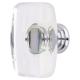 Rectangle Glass Cabinet Knob - 42mm Diameter - Polished Chrome