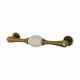 Chateau 27mm Porcelain Crackle T-Bar Cabinet Pull Handle - 128mm Centres - Antique Brass