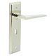 Polished Nickel Fire Rated Keyhole Lock Door Handles - Mayfair - 200 x 55mm