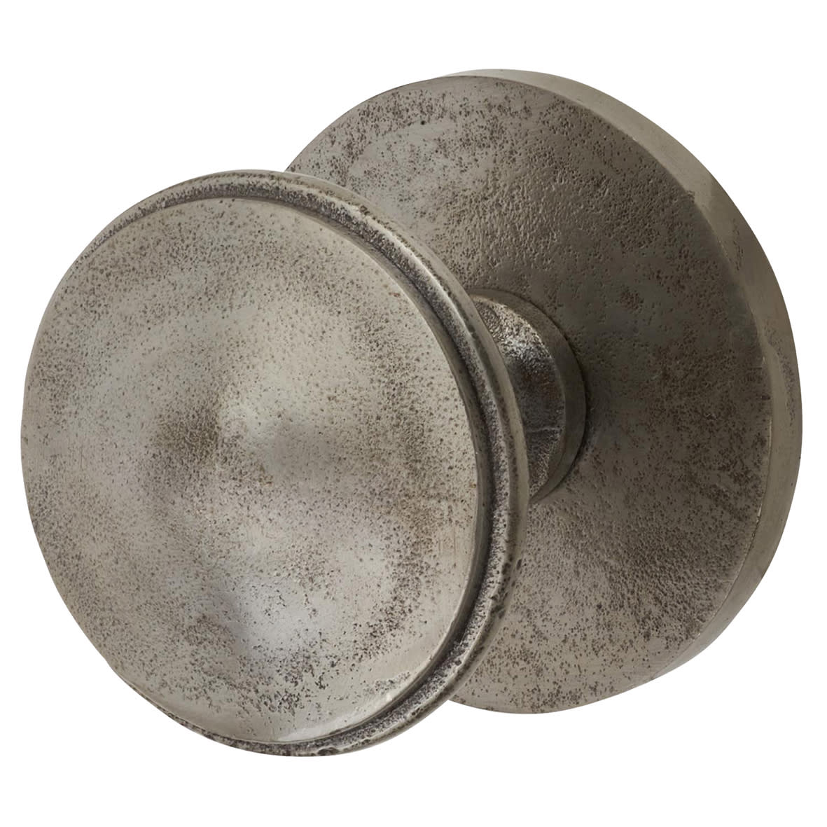Polished Iron Round Centre Door Knob - 80mm Rose Diameter
