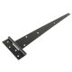 Heavy Duty Strong Gate/Door Tee Hinge - 600 x 59mm - Black Galvanised - Pair