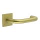 Satin Brass Sprung 19mm Fire Rated Return to Door Handles on Square Rose - CR-106 Range
