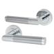 Polished/Satin Chrome Door Handles on Round Rose - Serena Range