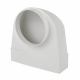 Plenum 90° Adaptor - 125mm Spigot - 204 x 60mm - Grey