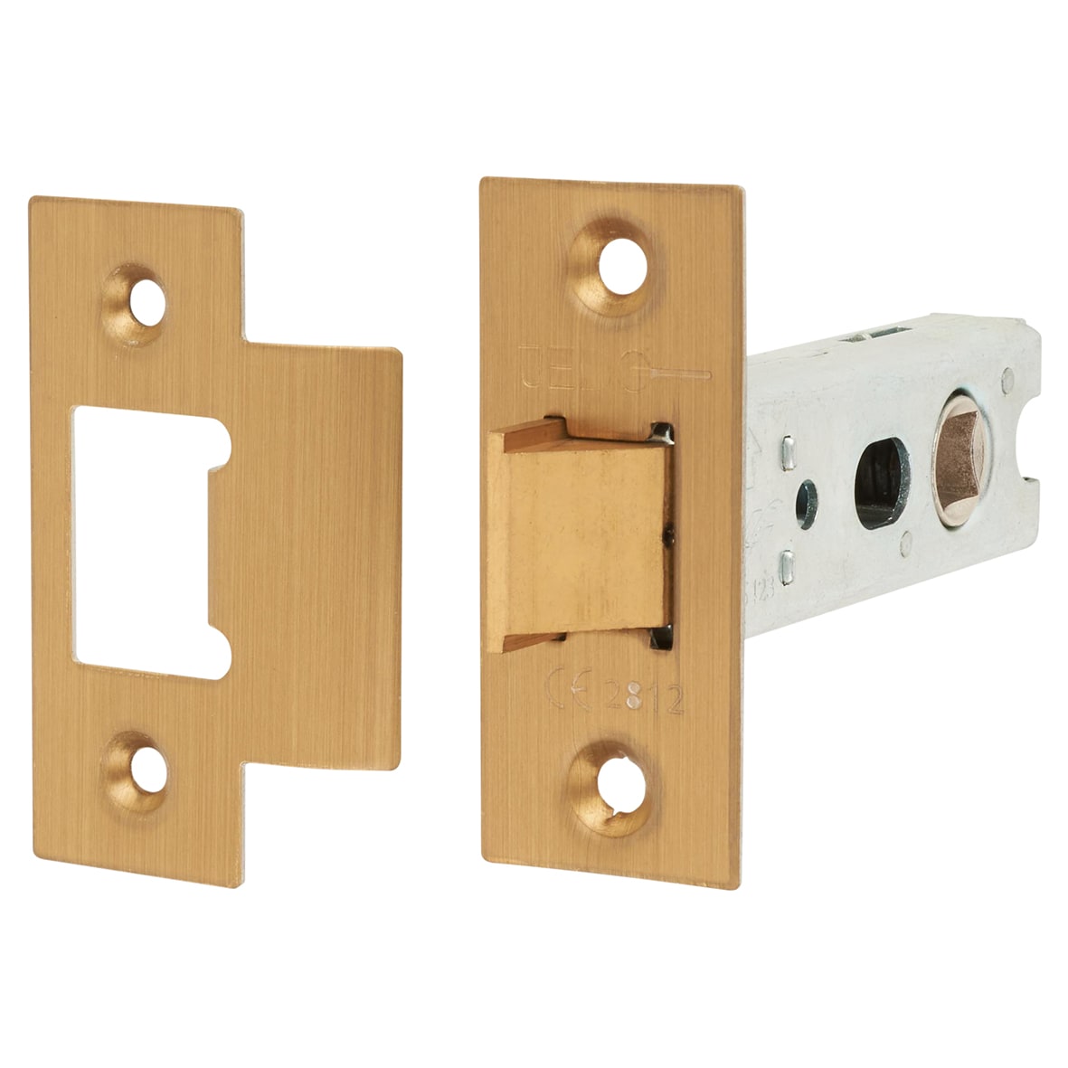 Heavy Duty Bolt Through Tubular Latch - 76mm Case - 57mm Backset - Square - Satin Brass