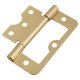 Flush Cabinet Hinge - 75 x 51 x 1mm - Polished Brass - Pack of 10 Pairs