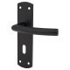 Matt Black Arched Keyhole Lock Door Handles - 172 x 44mm