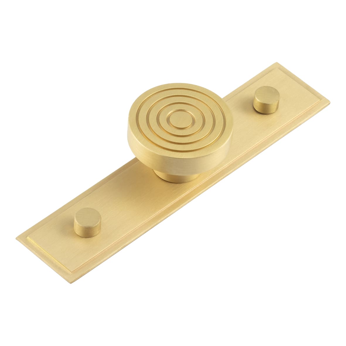 Murray Round Cabinet Knob on Stepped Backplate - 40mm Diameter - Satin Brass