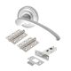 Marcus Satin Chrome Latch Door Handles on Rose Pack - Sophia Range