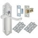 Polished Chrome Scroll Latch Door Handles Pack - Ashmead Range