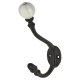 Single Hat & Coat Hook - 140 x 80mm - Antique Black Iron & Porcelain