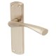 Satin Nickel Latch Door Handles - Monza Range - 175 x 45mm