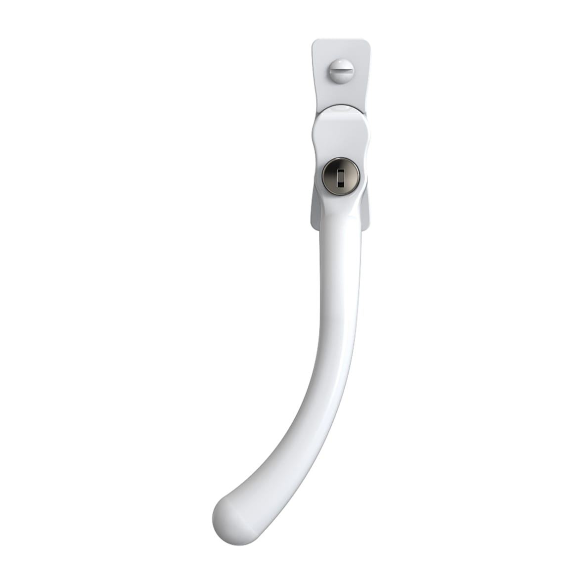 Heritage Pear Drop Locking Espagnolette Casement Window Handle - Left Hand - White