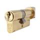 10 Pin 64mm Euro Thumbturn Cylinder - 32mm Turn + 32mm - Polished Brass - Keyed to Differ