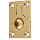 Rectangular Flush Ring Cabinet Pull Handle - 38 x 27mm - Polished Brass