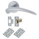 Satin Chrome Latch Door Handles on Rose Pack - Aston Range
