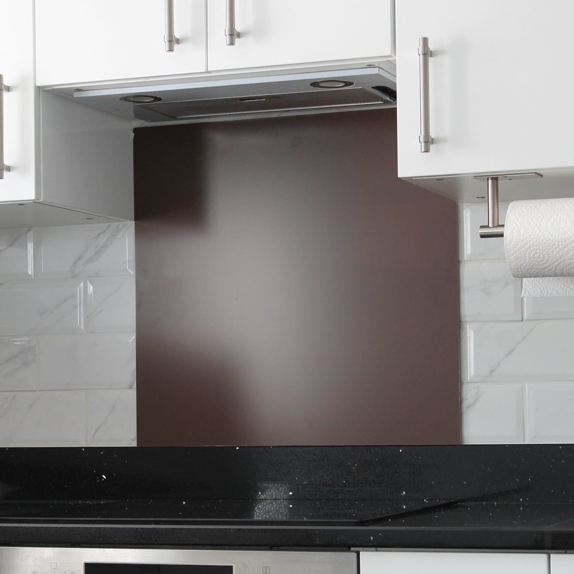 Aluminium Kitchen Splashback - 600 x 750mm - Matt Chocolate
