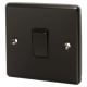 Enhance Decorative 10A 1 Gang 2 Way Light Switch - Matt Black with Black Inserts