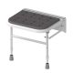 Padded Folding Wall Mounted Shower Seat With Legs - 430-630 x 409mm - White/Grey