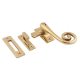 Cast Open Curl Mortice & Hook Plate Casement Window Fastener - Reversible - Polished Brass