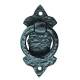 Ring Cabinet Drop Handle - 42mm Diameter on 80 x 38mm Plate - Antique Black Iron