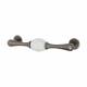 Chateau 27mm Porcelain Crackle T-Bar Cabinet Pull Handle - 128mm Centres - Polished Steel