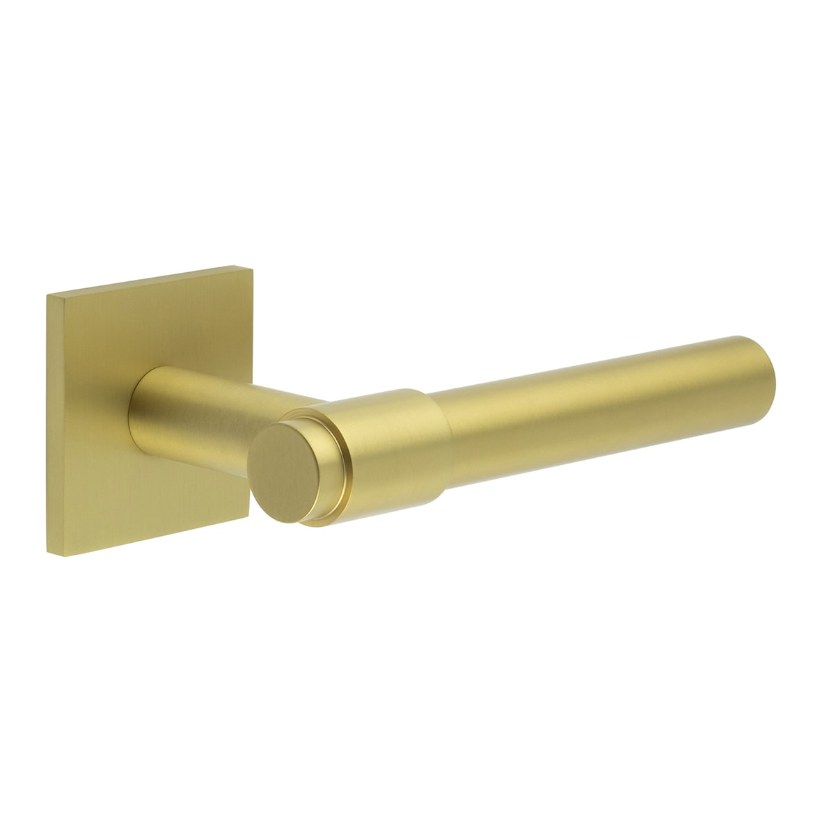Satin Brass Unsprung Fire Rated Door Handles on Square Rose - CR-103 Range
