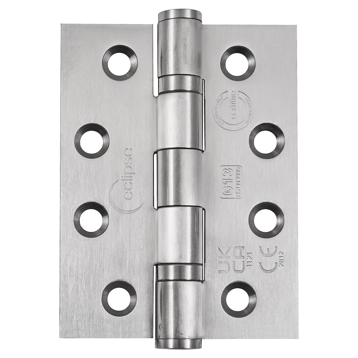 Ball Bearing Grade 13 Butt Fire Door Hinge - 102 x 76 x 3mm - Satin Stainless - Pack of 3