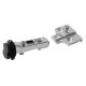 Clip-On Glass Door Cabinet Hinge - 95° - Half Overlay - Zinc Plated - Pair