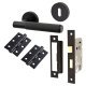 Matt Black Knurled 3 Lever Sashlock Door Handles Pack - Remi Range