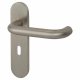 Satin Stainless Steel 19mm Return to Door Keyhole Lock Door Handles - Radius - 57mm c/c