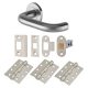 Satin Stainless Steel 19mm Return to Door Latch Door Handles on Rose Pack