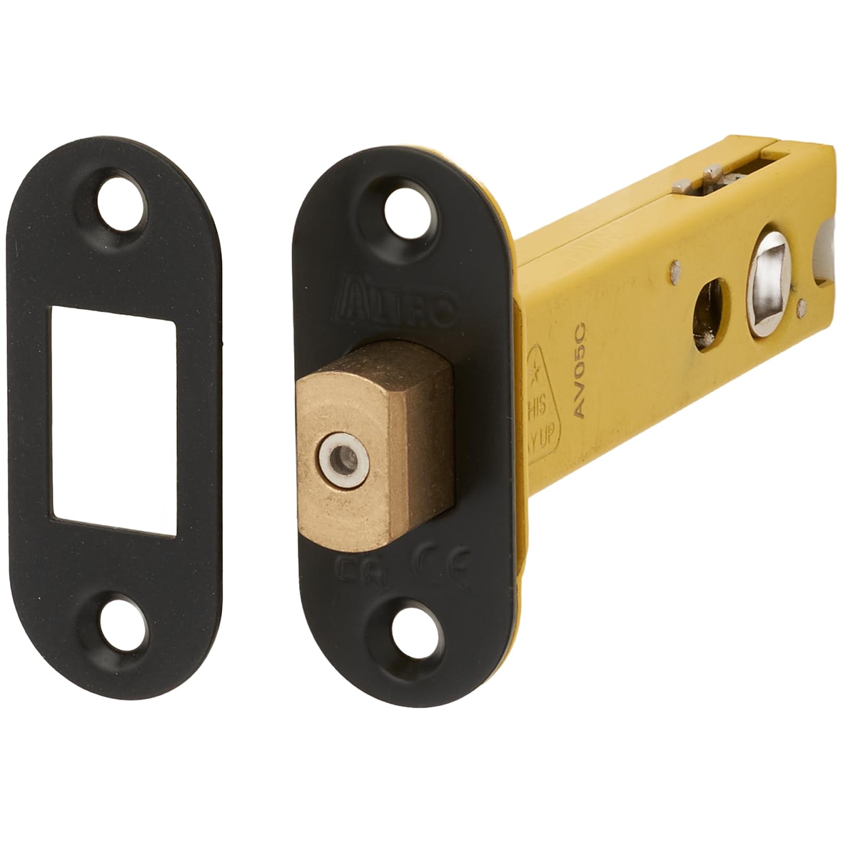 8mm Bolt Through Tubular Bathroom Deadbolt - 103mm Case - 82mm Backset - Radius - Matt Black