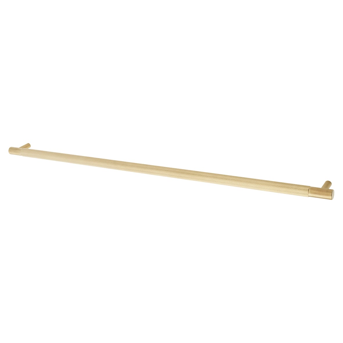 Brunel 13mm Knurled T-Bar Cabinet Pull Handle - 448mm Centres - PVD Satin Brass