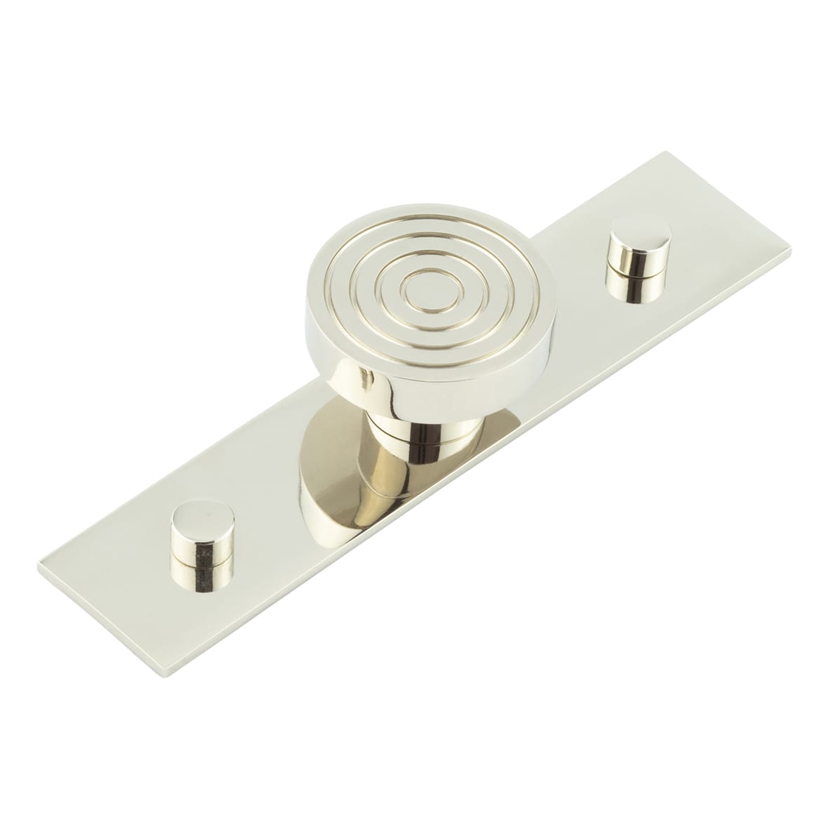 Murray Round Cabinet Knob on Plain Backplate - 40mm Diameter - Polished Nickel
