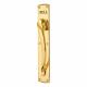 Polished Brass Offset Door Pull Handle on Plate - PULL - Screw Fix - 450 x 75mm - RH