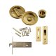 Round Flush Privacy Set with Bolt - PVD Brass
