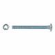 Carriage / Coach Bolt with Nut - M8 x 100mm - Zinc Plated - Pack of 5