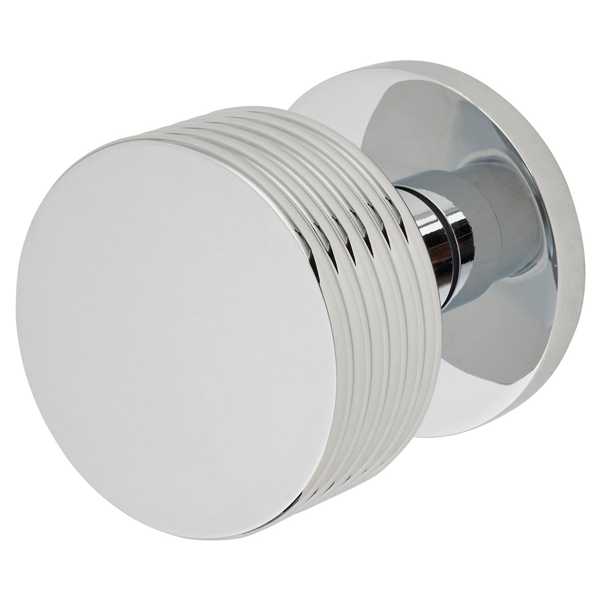 Polished Chrome Mortice Door Knob - 60mm Rose Diameter - Ribbon Range
