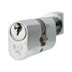 5 Pin 60mm Oval Thumbturn Cylinder - 30mm Turn + 30mm - Polished Chrome - Keyed Alike