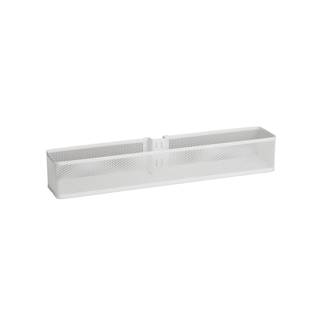 Top Track System - Shallow Mesh Basket for Door & Wall Racks - 435 x 80 x 70mm - White