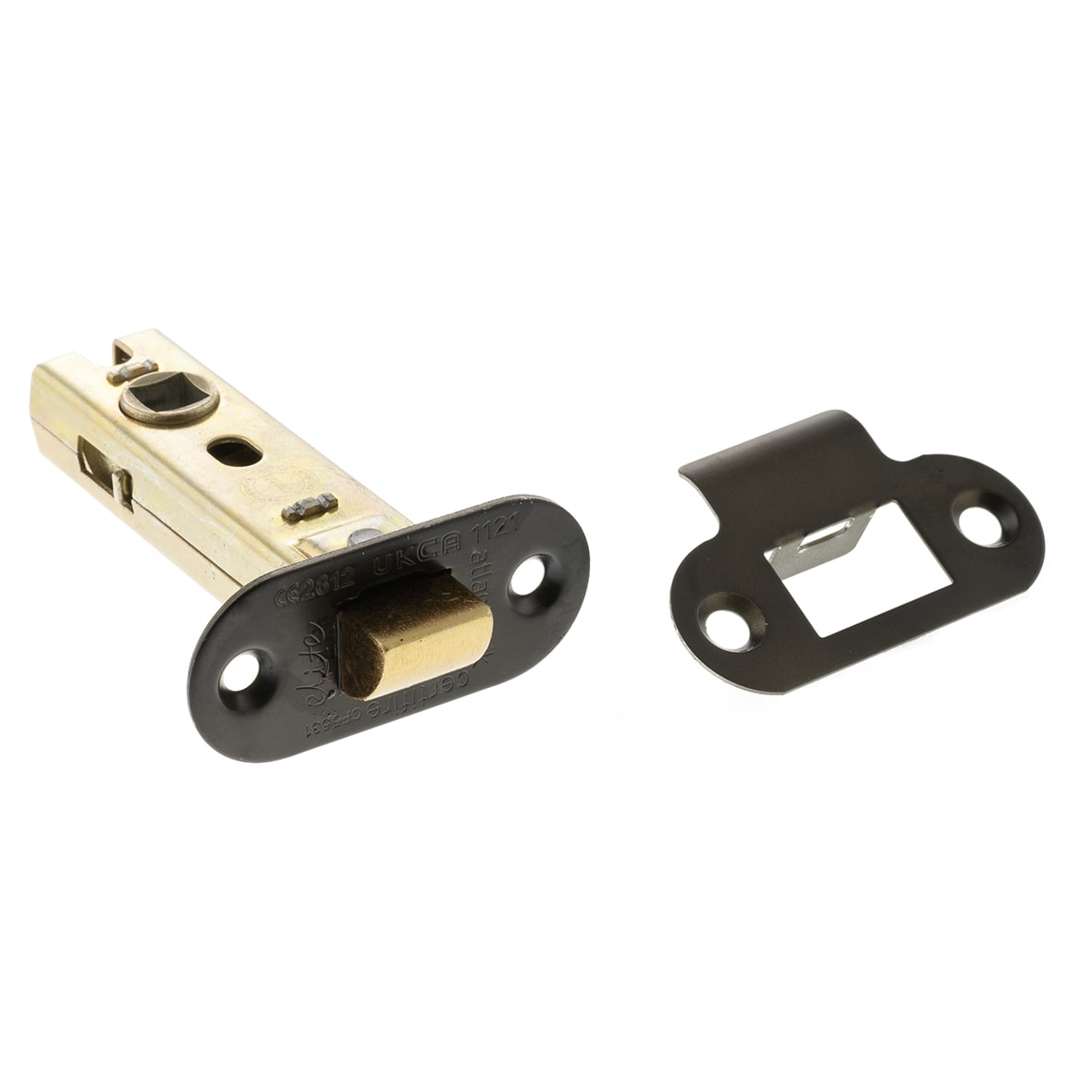 Fire-Rated Tubular Latch - 78mm Case - 57mm Backset - Radius - Urban Dark Bronze
