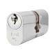 5 Pin 70mm Oval Double Cylinder - 35 + 35mm - Polished Chrome - Keyed Alike