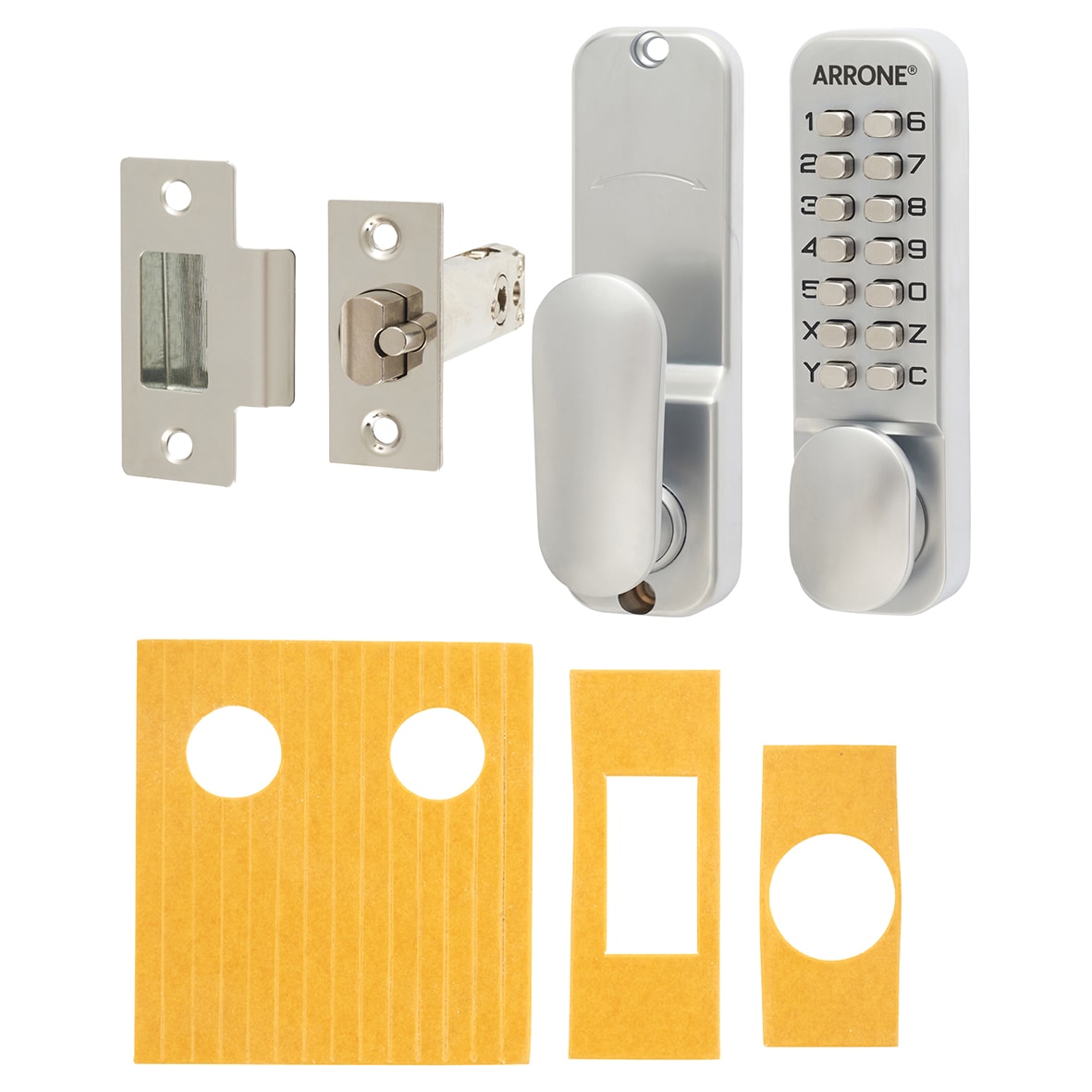 Fire Rated Mechanical Code Lock with Intumescent - Holdback Option - Satin Chrome