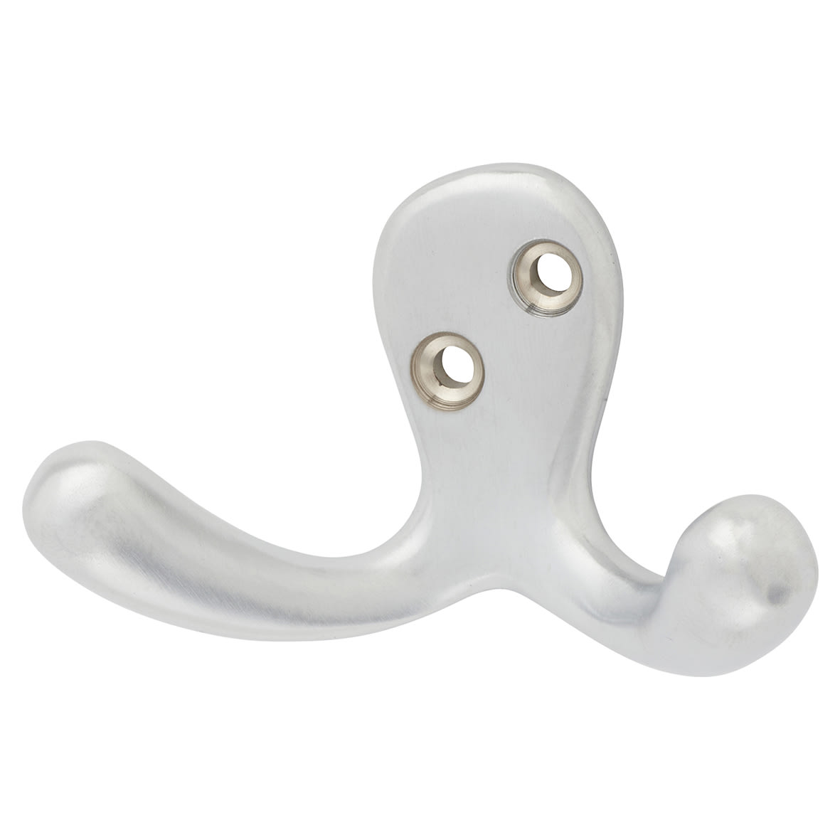Victorian Double Coat Hook - 30 x 24mm - Satin Chrome