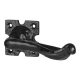 Antique Black Scroll Door Handles on Square Rose