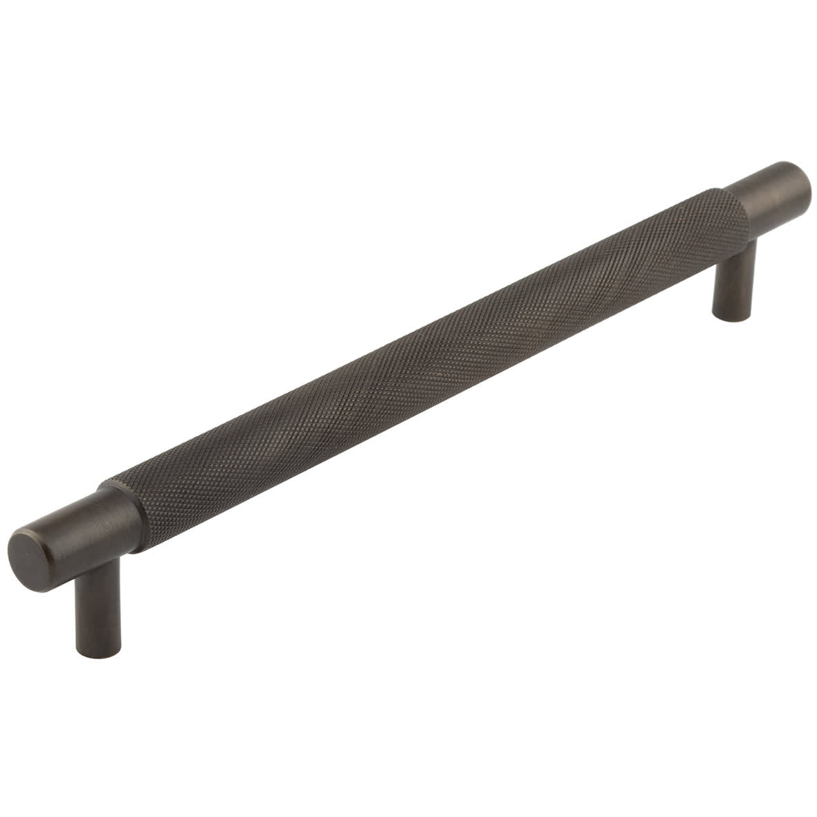 Taplow 18mm Knurled T-Bar Cabinet Pull Handle - 224mm c/c - Dark Bronze